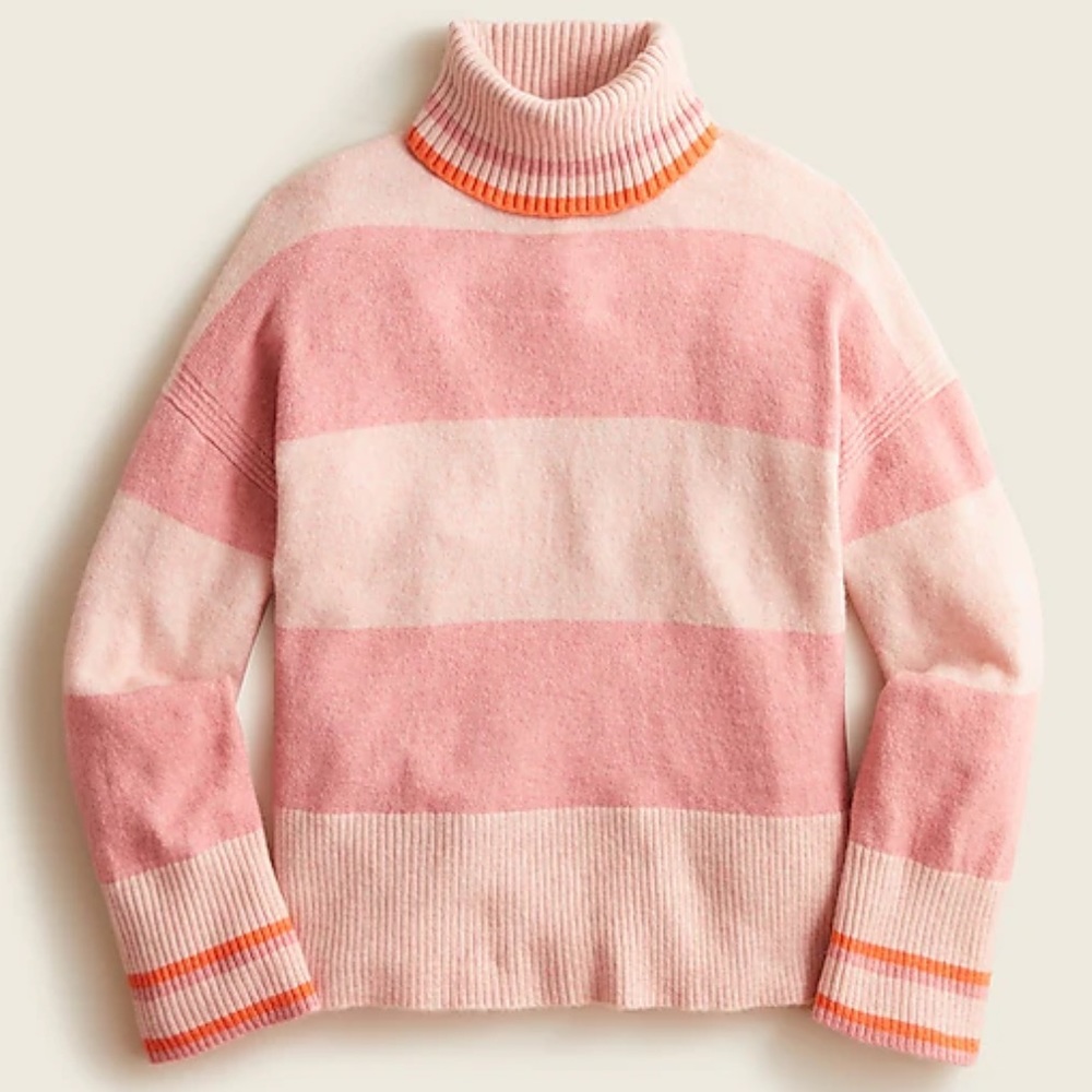 J.Crew Striped turtleneck sweater in Supersoft yarn